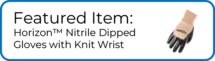 Featured item image showing the Horizon™ Nitrile Dipped Gloves with Knit Wrist