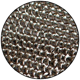 Close up image of metal mesh material