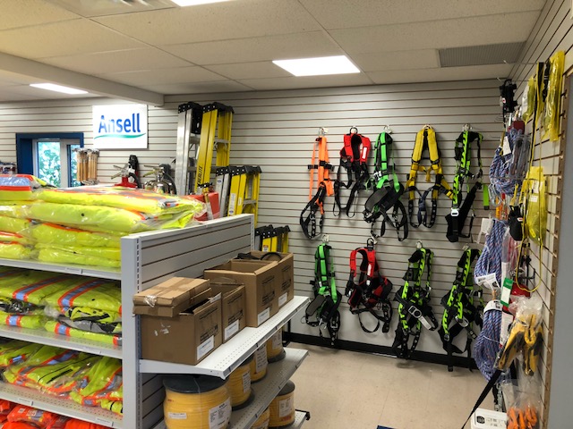Fall protection display in new Brandon location showroom