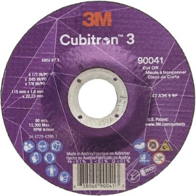 Picture of 3M™ Cubitron™ 3 T27 Cut-Off Wheels - 4-1/2" x .045" x 7/8"
