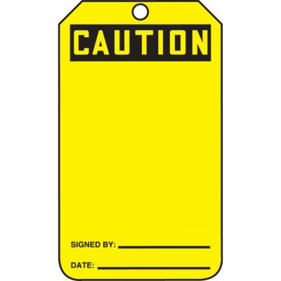 Picture of Accuform Caution Safety Tag - Blank Cardstock
