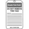 Picture of Accuform Danger Safety Tag - Blank Cardstock