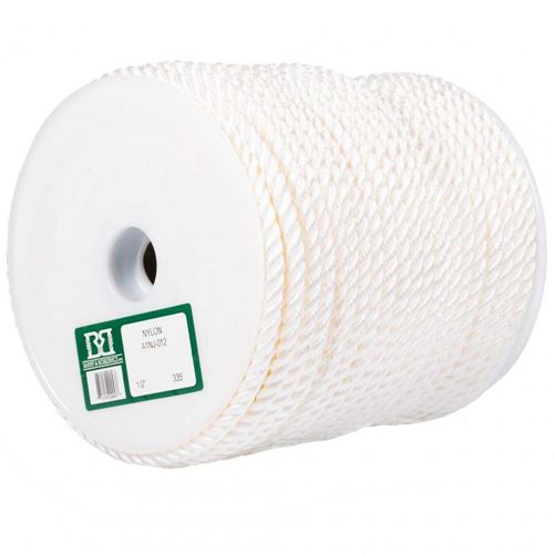 Picture of Barry & Boulerice® 3-Strand Twisted White Nylon Rope - Jumbo Reels