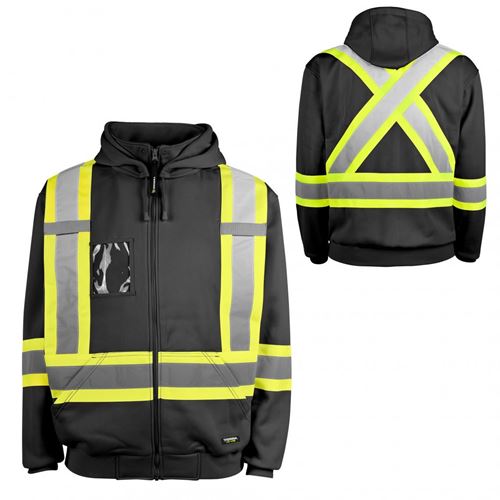 Picture of TERRA® Black Hi-Vis Fleece Hoodie - Large