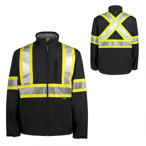 Picture of TERRA® Black Hi-Viz Softshell Jacket with Reflective Tape - 2X-Large