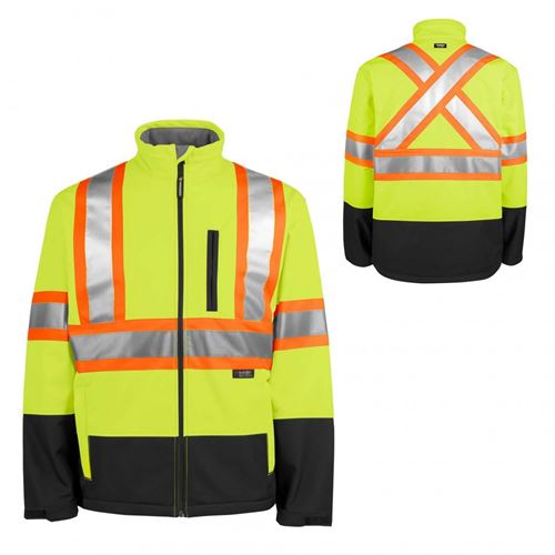 Picture of TERRA® Yellow Hi-Viz Softshell Jacket with Reflective Tape - Large