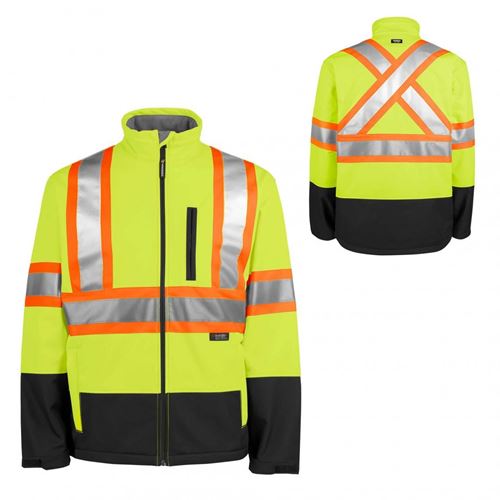 Picture of TERRA® Yellow Hi-Viz Softshell Jacket with Reflective Tape - Medium