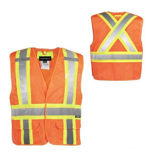 Picture of TERRA® Hi-Vis Orange 5-Point Tear-Away Safety Vest - 2X-Large/3X-Large