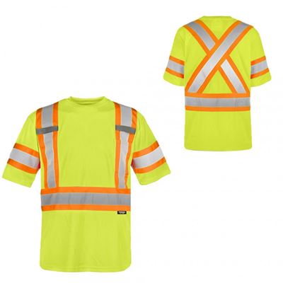 Picture of TERRA® Hi-Vis Yellow Polyester Mesh Traffic T-Shirt - Medium