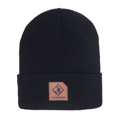 Picture of TERRA® Black Knitted Ribbed Toque