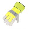 Picture of Horizon™ Lime Green Hi-Vis Cowhide One-Piece Palm-Lined Work Gloves