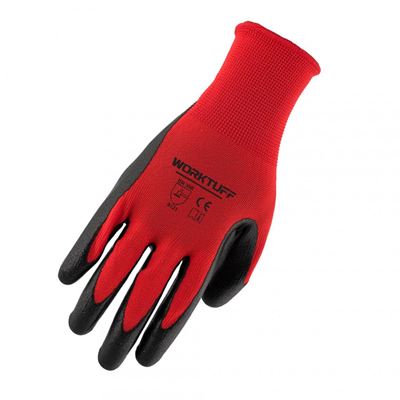 Picture of WORKTUFF™ Nitrile Dipped Red Polyester Gloves (10-Pack)