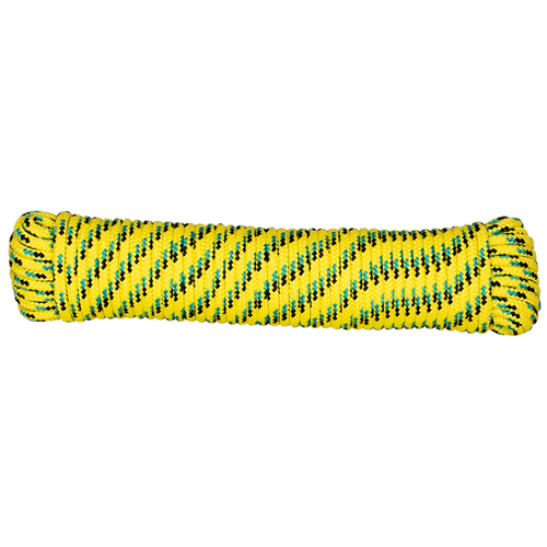 Picture of Barry & Boulerice® Braided Yellow Polypropylene Rope Bundle - 3/8" x 100'
