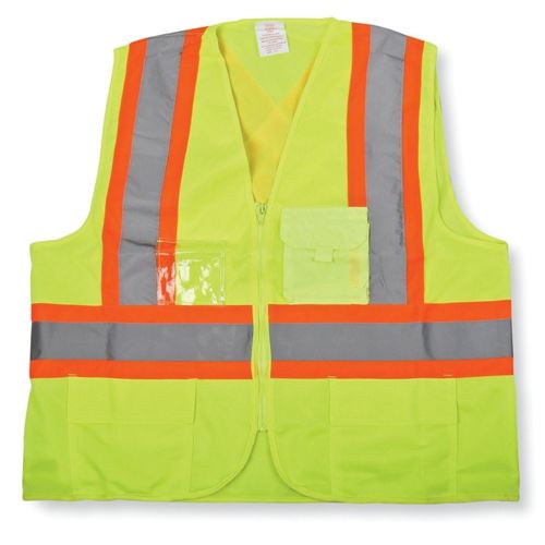 Picture of Big K BK204 Green Sized Polyester Zipper Safety Vests - 2X-Large/3X-Large
