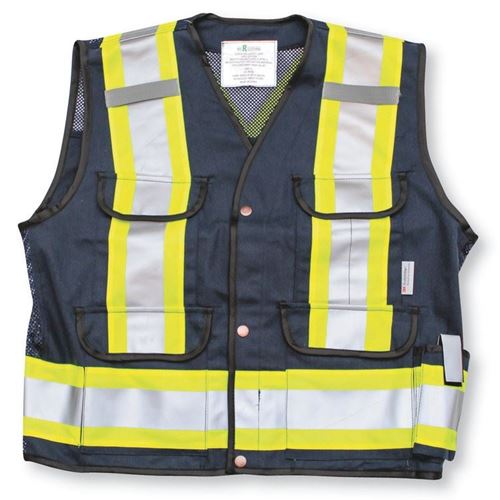 Picture of Big K K700 Navy Blue Supervisor Safety Vest - Small