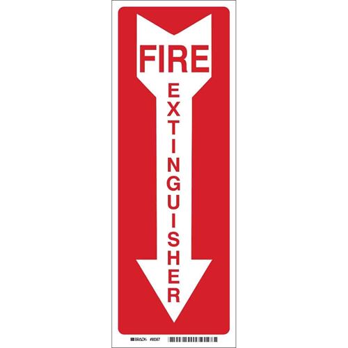 Picture of Brady Self-Stick Fire Extinguisher Sign - 3-1/2" x 14"