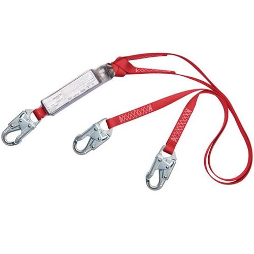 Picture of 3M™ 6' Protecta® PRO™ Pack Tie-Off Double Leg E6 Shock-Absorbing Lanyards - Locking Snap Hook, 2 Locking Snap Hooks