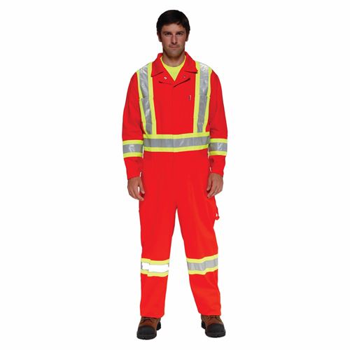 Picture of Stalworth Style 341 Orange Cotton Coverall with Reflective Tape - Size 46