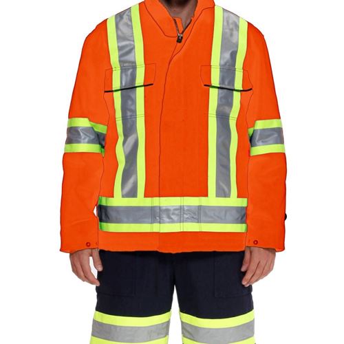 Picture of Ground Force® Style 651GF Orange Standard Insulated Polycotton Parka with Reflective Tape - 2X-Large