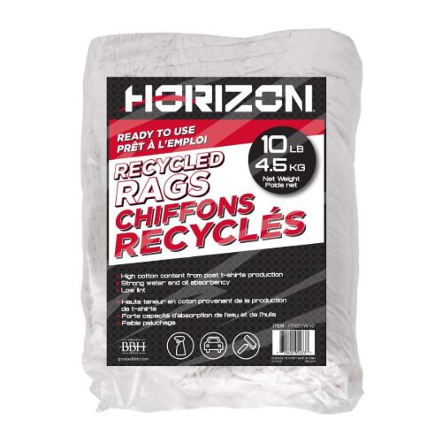 Picture of Horizon™ White T-Shirt Wipers - 10 lbs. Compressed Bale