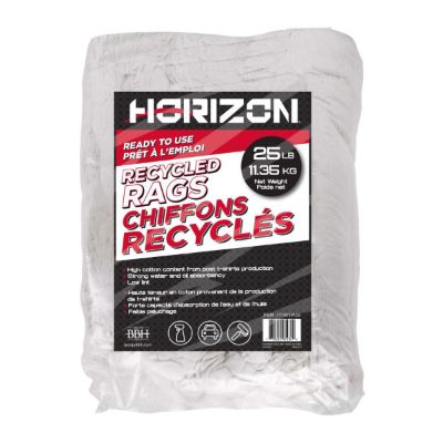 Picture of Horizon™ White T-Shirt Wipers - 25 lbs. Compressed Bale