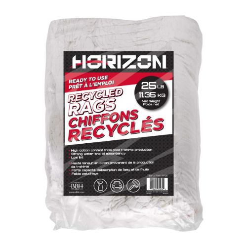 Picture of Horizon™ White T-Shirt Wipers - 25 lbs. Compressed Bale