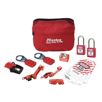 Picture of Master Lock Model S1010E410KA Compact Safety Lockout Pouch with Zenex™ Thermoplastic Padlocks