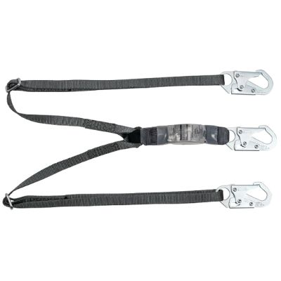 Picture of MSA 6' V-Series Twin-Leg Adjustable Energy-Absorbing Lanyard - 2 Locking Snap Hooks