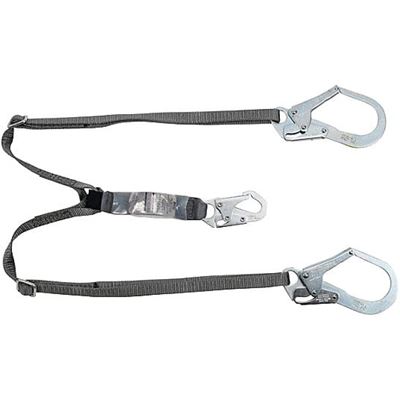 Picture of MSA 6' V-Series Twin-Leg Adjustable Energy-Absorbing Lanyard - 2 Large Rebar Hooks