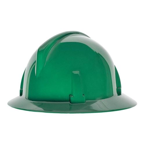 Picture of MSA Green Topgard® Full Brim Hard Hat, Type 1 - Fas-Trac® Suspension