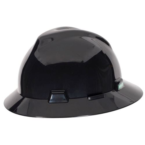 Picture of MSA Black Topgard® Full Brim Hard Hat, Type 1 - Fas-Trac® Suspension