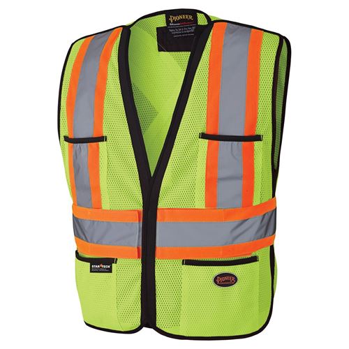 Picture of Pioneer® Lime Green Hi-Viz Polyester Traffic Vest