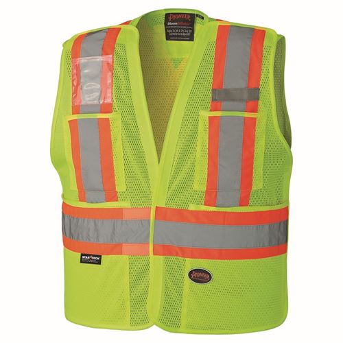 Picture of Pioneer® Hi-Viz Lime Safety Tear-Away Vest - 2X-Large/3X-Large
