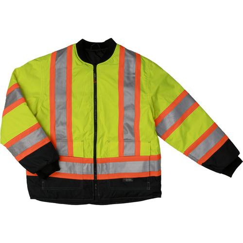 Picture of Tough Duck SJ29 Lime Green Reversible Insulated Safety Jacket - Large