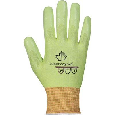 Picture of Superior Glove TenActiv™ Hi-Viz Cut-Resistant 18-Gauge Composite Knit Glove with Foam Nitrile Palm - Size 2X-Large