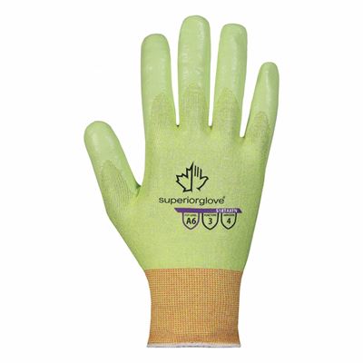 Picture of Superior Glove TenActiv™ Hi-Viz Cut-Resistant 18-Gauge Composite Knit Glove with Foam Nitrile Palm - Size 2X-Large