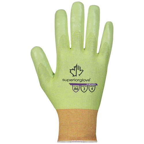 Picture of Superior Glove TenActiv™ Hi-Viz Cut-Resistant 18-Gauge Composite Knit Glove with Foam Nitrile Palm - Size Large