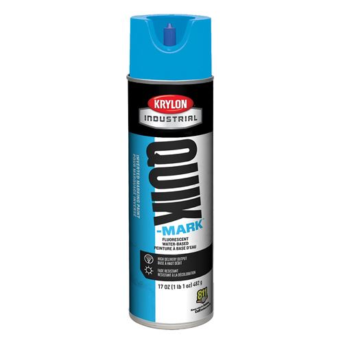 Picture of Krylon® Quik-Mark™ Water-Based Inverted Marking Paint - Fluorescent Caution Blue