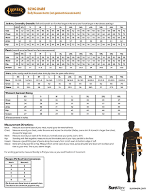 Picture for SureWerx - Clothing Sizing Chart