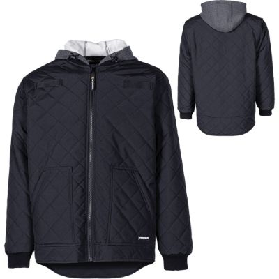 Picture of TERRA® 100298BK Black Quilted Freezer Jacket with Fuller Hoodie