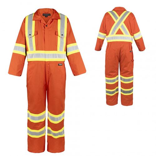 TERRA® 116581 Hi-Vis Orange Poly/Cotton Coverall with Reflective