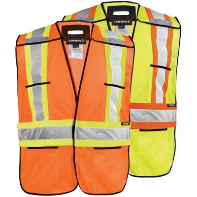 Picture of TERRA® Hi-Vis 5-Point Tear-away Polyester Mesh Safety Vests