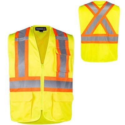 Picture of TERRA® Yellow Hi-Vis Safety Vest with Zipper