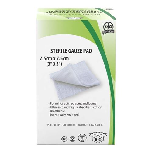 Picture of Wasip 3" x 3" Gauze Pads - 100 Pads per Pack