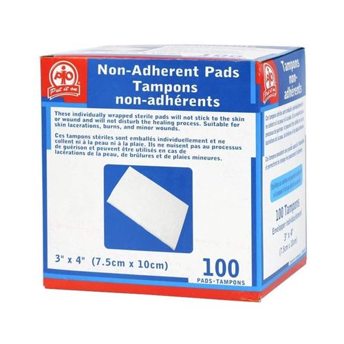 Picture of Wasip 3" x 4" Non-Adherent Pads - 100 Pads per Box