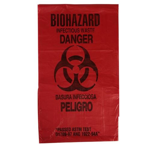 Picture of Wasip 24" x 24" Red Disposable Bio-Hazard Bag