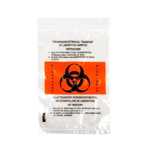 Picture of Wasip 6" x 9" Clear Reseable Transport Bio-Hazard Bag