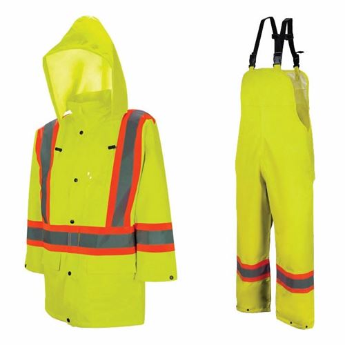 Picture of Wasip 980 Series Hi-Viz Green Traffic Rain Suit