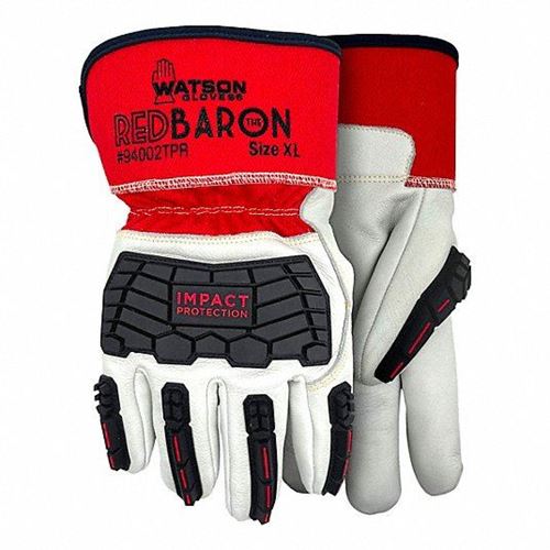 Picture of Watson 94002TPR Red Baron Grain Cowhide Gloves with TPR - Large