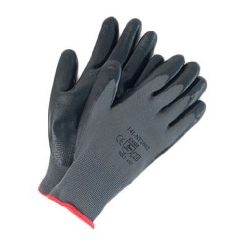 Picture of Wayne Safety Black Foam Nitrile Palm-Coated Gloves - Size 8